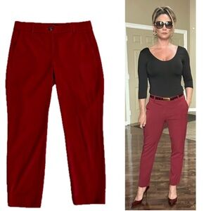 J. Crew berry red burgundy slim fit ankle pants Sz 8